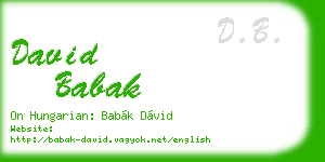 david babak business card