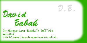 david babak business card